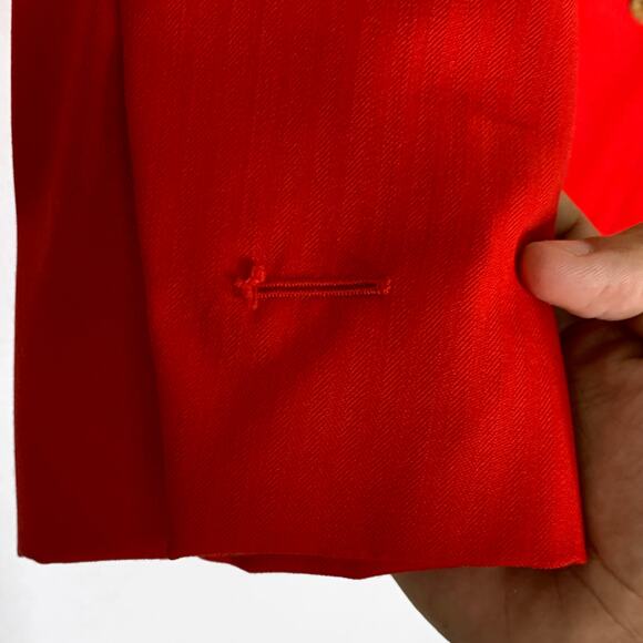 Yves Saint Laurent L Vintage Double Breasted Suit Jacket Blazer Power Red *flaw - Picture 8 of 11